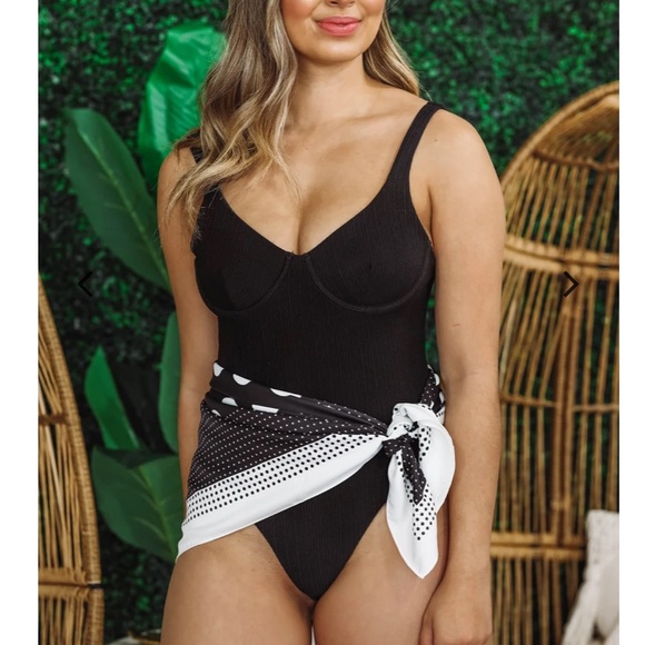 Hazel & Olive Midnight Dip Swimsuit - Black - Picture 3 of 3